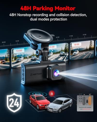 REDTIGER 4K STARVIS 2 Dash Cam Front and Rear, 5GHz WiFi 20MB/s Download, 128GB Card Included, Voice Control, Dash Camera for Cars with 3.18" Touch Screen, GPS, Loop Recording, Parking Mode(F7N Touch) 7