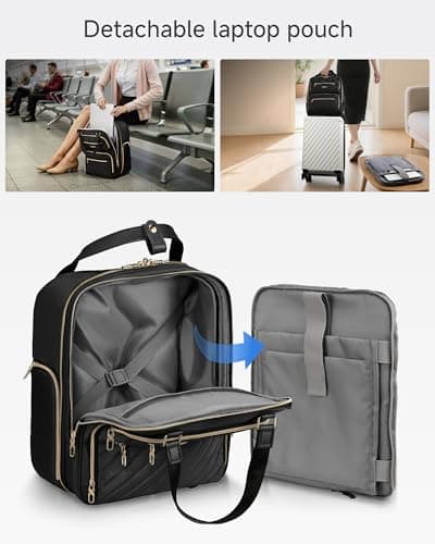 LUGGEX Underseat Carry On Luggage with Wheels, UDK Stylish Lightweight Under Seat Luggage, Soft Sided Personal Item Suitcase for Short Trip (UX-Core, Black, 16 Inch) 5