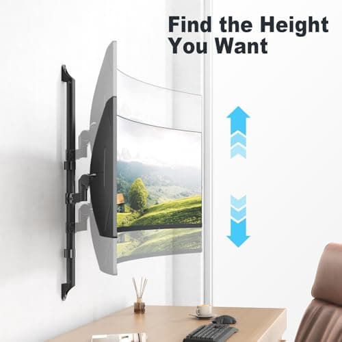 17-57" Dual Monitor Wall Mount, Vertical Monitor Stand for Heavy Duty Monitor, up to 59.4 lbs per Screen, 108mm Ultra Slim to Wall, VESA 75/100, Premium Gas Spring& Quick Release 7