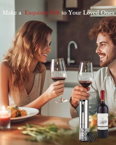 Electric Wine Opener Tomentific, Rechargeable Automatic Wine Corkscrew Bottle Opener With Foil Cutter, Type-C Charging Wine Openers With LED Light For Home Party Wedding Gifts (Stainless Steel) 6