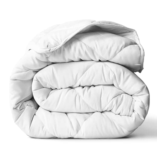 ViscoSoft Twin/Twin XL Microfiber All Seasons Down Alternative Quilted Comforter - Cooling Breathable Premium Soft Reversible Microfiber Duvet Blanket, White