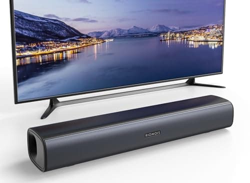 RIOWOIS Sound Bar for Smart TV, Soundbar for TV with Bass Reflector and Easy Set up, Home Audio Surround Sound System for TV PC Projector, Wall Mountable