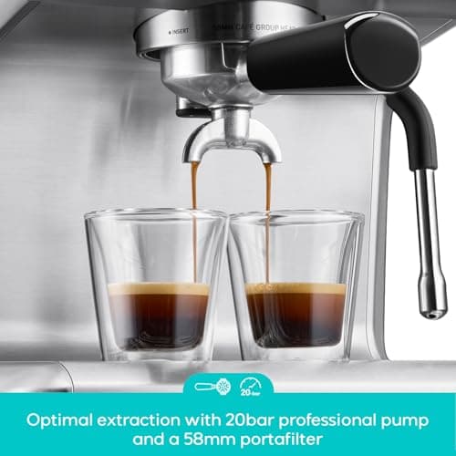 CASABREWS Ultra Espresso Machine with LCD Display, Espresso Maker with Powerful Milk Frother, Customizable Brewing Temperature, Provides Barista-Level Lattes and Cappuccinos, Gift for Men & Women 6