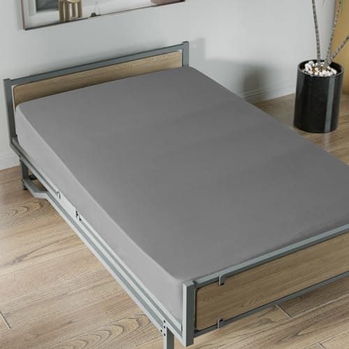 Twin Fitted Sheets 2 Pack Only, Mattress Up to 14 Inches Deep Pocket, Ultra Soft and Breathable Twin Bed Sheets, Long Lasting Single Fitted Sheets, Grey and White 6