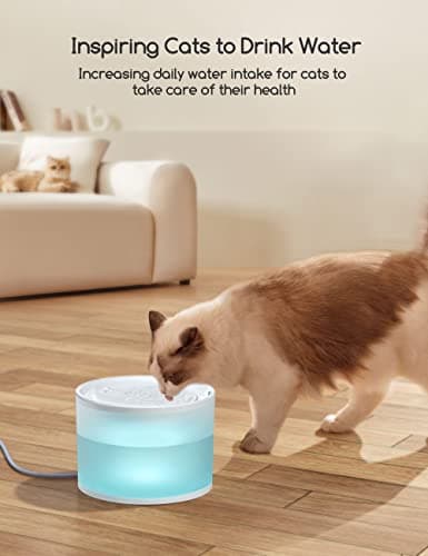 Meowant Cat Water Fountain with Wireless Pump, 74OZ/2.2L BPA-Free Cetified Cat Fountain, Ultra Quiet Pet Water Fountain for Cats and Dogs with Filter… 7