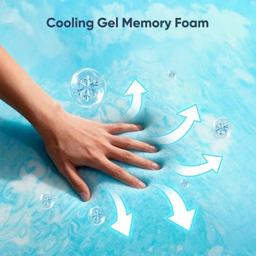 Airtree Twin XL 4 Inch Dual Layer Memory Foam Mattress Topper for College Dorm, 2 Inch Cooling Gel Memory Foam and 2 Inch Down Alternative Pillow Top Mattress Pad Cover 8-24 Inch Deep Pocket 3