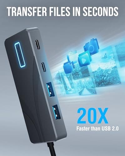 SABRENT USB C Hub 5-in-1 Docking Station, 10Gbps USB-A & USB-C Ports, 4K HDMI Output, 100W PD Input, 80W Charging, Aluminum USB Hub for Laptops/Phones/Tablets – HDR/HDCP (HB-TG5P) 6