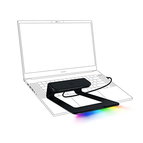 Razer Laptop Stand Chroma V2: USB C Hub with 4K HDMI, 2 USB 3.1, PD 100W - Ergonomic Design - Anodized Aluminum Construction - Customizable Chroma RGB Lighting - Matte Black 8
