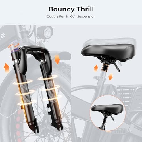 Heybike Ranger 2.0 Electric Bike for Adults, Peak 1500W Motor Ebike, 20'' Fat Tire Step-Thru E Bike with 600Wh Removable Battery, Up to 28MPH & 60 Miles, All-Terrain Foldable Electric Bicycles 10