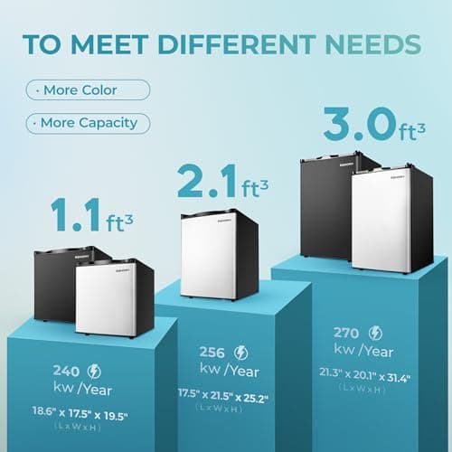 EUHOMY Mini Freezer Countertop,1.1 Cubic Feet, Single DoorCompact Upright Freezer with Reversible Stainless Steel Door, Removable Shelves, Small freezer for Home/Dorms/Apartment/Office(Silver) 7