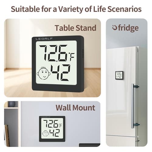 Mini Humidity Meter Hygrometer 6 Pack Room Thermometer Indoor Digital Temperature and Humidity Monitor (Black) 4