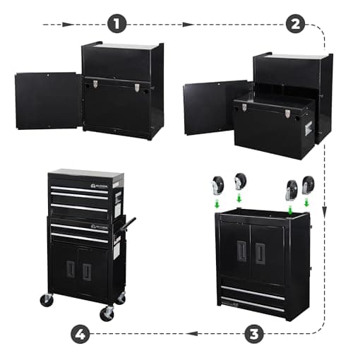 Olympia Tools 20-inch Rolling Tool Chest with Drawers - 5-Drawer Tool Chest Cabinet on Wheels Locking Storage Cabinets Garage Organizers for Workshop 9