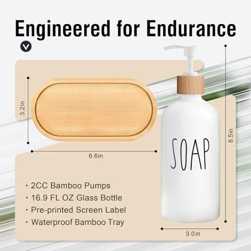 MOMEEMO White Soap Dispenser Bathroom Set, Soap and Lotion Dispenser Set Suitable for Bathroom Accessories Decor. (White) 6