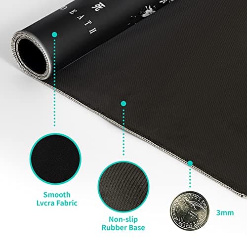 Black and White Japanese Cherry Blossom Gaming Mouse Pad Sakura Death Life Flower Mat 31.5x11.8 Inch Texture Non-Slip Rubber Base Mousepad Stitched Edges Keyboard Desk Pad for Office Home Game 8