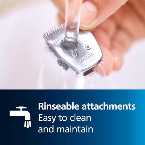 Norelco Philips Multigroom 3000 Series, All-in-One Trimmer, Beard Trimmer and Hair Clipper, 15-Piece Men's Grooming Kit for Head, Beard, Face, Nose, Ears, No Blade Oil Needed, Soft Pouch, MG3770/40 7