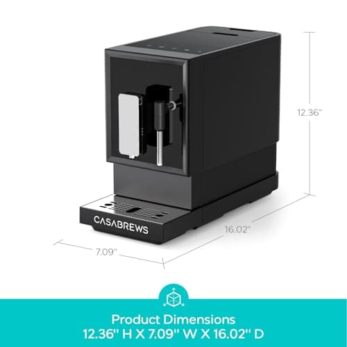 CASABREWS ACAFE PLUS Automatic Espresso Machine, 20bar Espresso Coffee Machine with Grinder and Milk Frother, Professional Coffee Maker with Touch Screen for Cappuccino and Americano, Black 9