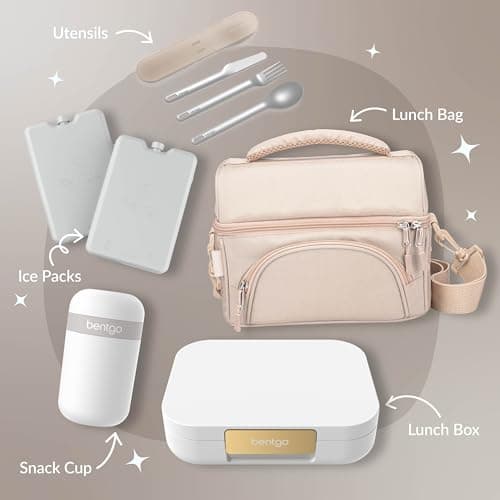 Bentgo Modern - Adult & Teen Bento Lunch Box; 3-4 Compartments, Leak-Resistant, 5.5 Cup Capacity/44 fl oz, Improved Locking Clips, Reusable, BPA-Free, Dishwasher/Microwave Safe Tray (White) 7