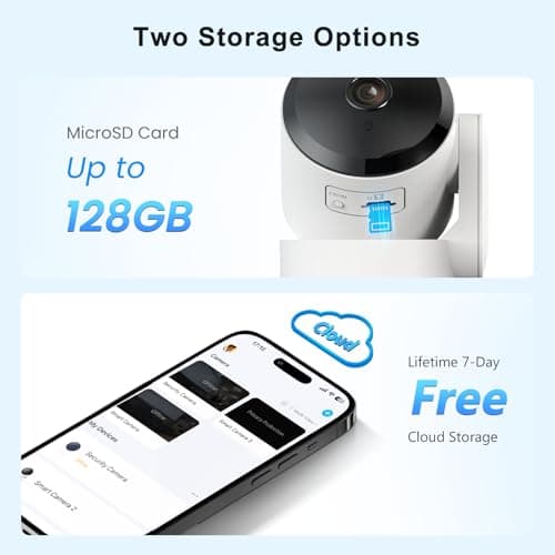 Indoor Security Camera with 360 Monitor, Home Cameras with 2-Way Audio, Night Vision, Motion Detection, Phone App, Cloud & SD Card Storage, Work with Alexa/Google, 2.4GHz WiFi and Bluetooth, 4 Pack 7