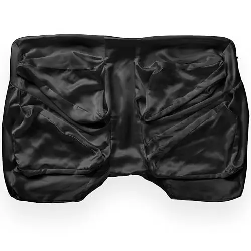 Cover Only Wife Pillow – 50% Mulberry Silk 50% Satin Pillowcase for Beauty Sleep, Hair & Skin Care – Zippered, Anti-Aging, Anti-Frizz, Cooling, Oeko-TEX Certified, Soft & Smooth Cover, Black