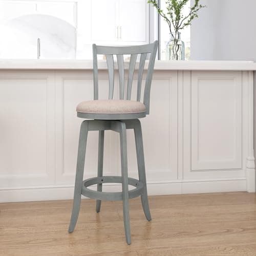 Hillsdale Furniture Savana Wood Bar Height Stool, 30" high, Blue Wire Brush 2