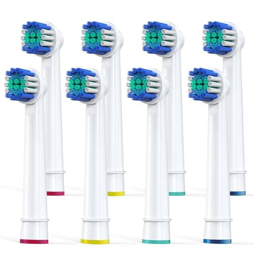 Replacement Toothbrush Heads Compatible with Oral-B Braun, Pack of 8 Professional Precision Clean Electric Toothbrush Replacement Heads for Oral-b 7000, Clean, Oral B Pro 1000, 9600, 500, 3000, 8000