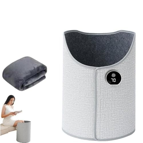Under Desk Space Heater, Portable Personal Electric Panel Space Heater, Rollable Foot Warmer, l Personal Electric Round Surround Warming Pad For Kids, Adults, Friends, Family (Gray+blanket 2pcs)