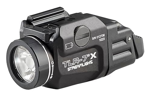 Streamlight 69424 TLR-7 X 500-Lumen Compact Tactical Weapon Light, Includes High, Low Paddle Switches and Key Kit, Black