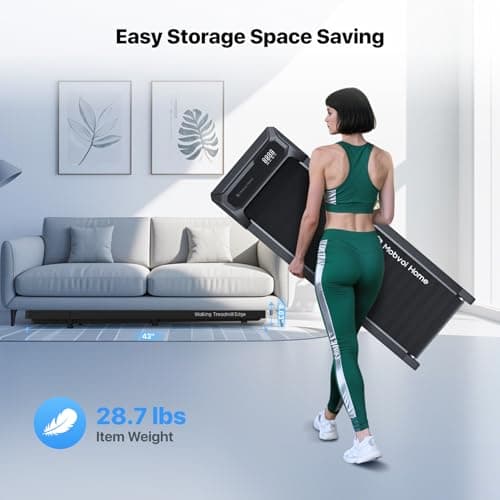 Mobvoi Smart AI Treadmill Ultra/SE Walking Pad Treadmills Under Desk Running Machine Compact Portable TicSports APP for Home Office 265 LBS (Mobvoi Walking Pad Treadmill Edge) 7