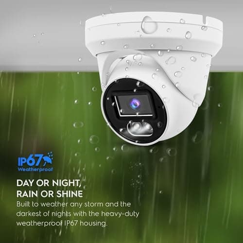 4K 8MP PoE IP Turret Camera Outdoor 24/7 Full Color Night Version 2.8mm 105° Wide Angle, H.265, IP67, Compatible with Uniview NVR, NDAA Compliant IP Security Camera 5