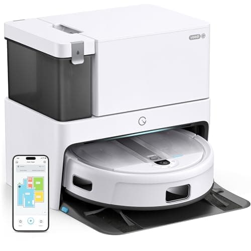 Yeedi Cube Robot Vacuum Cleaner, All-in-1 Vacuum and Mop (Auto Clean+Auto Empty), 5100Pa Suction Power with 180mins Runtime 8mm Mop Lifting, Compatible with Alexa