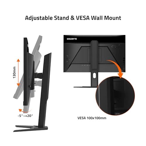 GIGABYTE G24F 2-24" 165Hz/180Hz(OC) 1080P Gaming Monitor, 1920 x 1080 SS IPS Display, 1ms (MPRT) Response Time, 95% DCI-P3, 125% sRGB, 1x DisplayPort 1.2 (HDR Ready), 2X HDMI 2.0, 3X USB 3.2 5