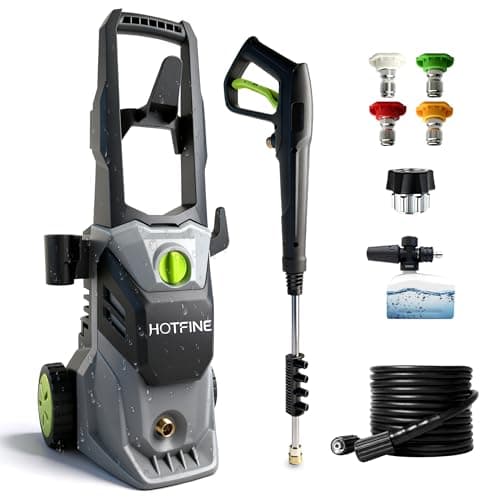 Pressure Washer, Power Washer with Foam Cannon High Pressure Washer for Cars, Decks, Fences, Patios and Driveway,Decks,High Pressure Cleaning Machine with 4 Nozzles