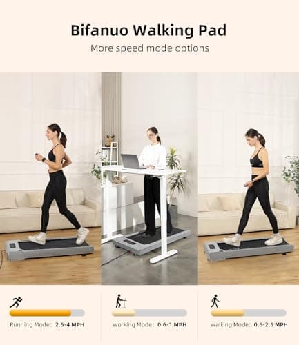 Bifanuo Walking Pad - Under Desk Treadmill for Home/Office, Portable with Remote Control LED Display - Ideal for Fitness Enthusiasts 7