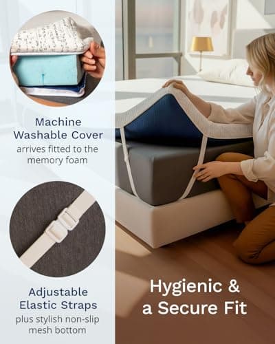 ViscoSoft 3 Inch Memory Foam Mattress Topper Queen - Select High Density Ventilated Mattress Pad - Premium Removable Rayon Cover 4