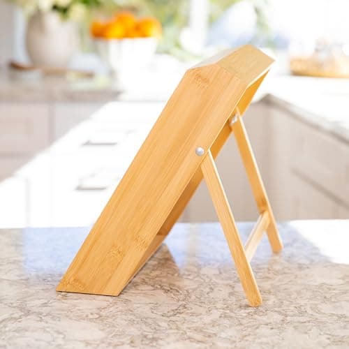 Extra Sturdy 3-Tier Bamboo Spice Rack – 12" W x 10" D x 13" H – Foldable Non-Slip Wooden Spice Organizer for Countertop and Cabinet – Includes Labels, Funnel & Hooks – Spice Jars NOT Included 6