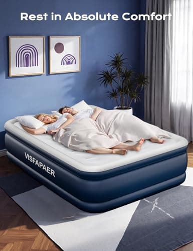 Air Mattress Full with Built in Pump Raised, 18'' High Inflatable Mattress Electric Blow Up Mattress Fast Blow Up Bed Tall Comfortable Airbed for Camping, Home Guests, Travel w/ Storage Bag 650Lbs Max 9