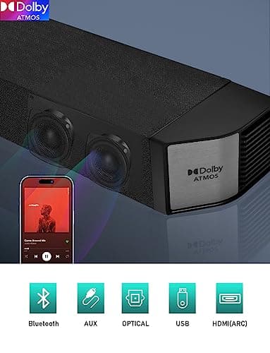 RAINEVERRY 5.1.2 Premium Dolby Atmos Soundbar with Wireless Subwoofer, Bluetooth 5.1, HDMI & Optical - Works with 4K & HD TVs 6