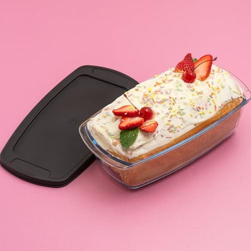 JoyJolt 3pc Loaf Pans for Baking Bread with Lids Baking Set. 1.9 Quart, Large Rectangular Baking Dish With Lid. Oven Pan, Banana Bread Pan, Lasagna Pan Deep with Lid, Bread Saver Container Airtight 6