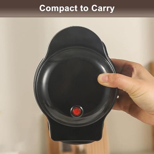 UVFAST Mini Waffles Maker with 6 Removable Plates, 3 in 1 Small Waffle Maker Mini- Waffle, Heart Waffle, Donut, 4.5" Non Stick Waffle Iron for Kids and Families, Black 7