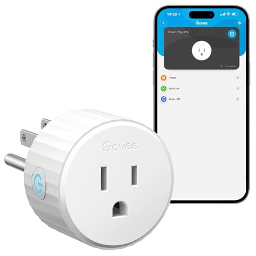 Govee Matter Smart Plug, WiFi & Bluetooth Plug Work with Alexa & Google Home, Smart Outlet with Schedule & Timer, Matter Smart Home with Voice & Remote Control, FCC & ETL Certified for Home, 1 Pack