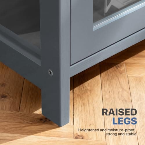 Magshion Display Cabinet, 4-Tier Curio Cabinet with Acrylic Doors, 55" Tall Display Case for Collectibles, Showcase for Living Room, Bedroom, Playroom, Grey, 13" D x 16" W x 55" H 8