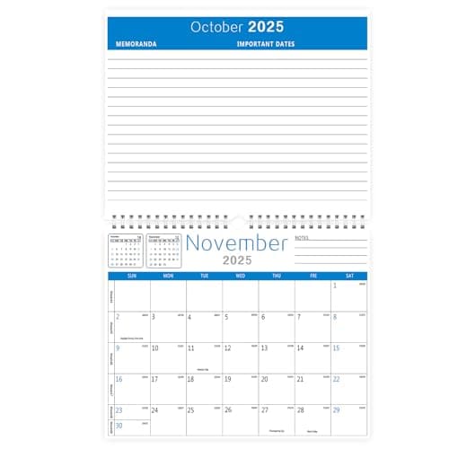 BHR Wall Calendar 2025-2026,Monthly Desk Calendar from January 2025 to June 2026, 18 Months Calendar,14.7"×11" Calendar with Julian Dates for New Year 5