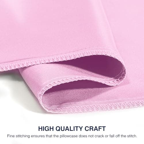 EXQ Home Silky Satin Pillowcase for Hair and Skin,Pink Soft Cooling Pillow Cases Standard Size Set of 2 Satin Pillow Case with Envelope Closure, Gifts for Women Men 7