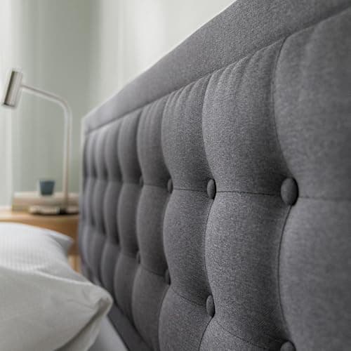 ZINUS Dachelle Upholstered Platform Bed Frame, Mattress Foundation, Wood Slat Support, No Box Spring Needed, Eco Friendly WonderBox (TM) Packaging, Easy Assembly, Dark Grey, King 6