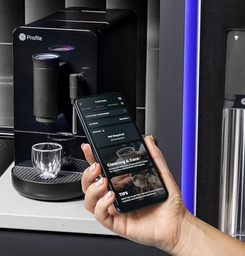 Profile GE Automatic Espresso Machine + Milk Frother | Brew in 90 Seconds | 20 Bar Pump Pressure for Balanced Extraction | Five Adjustable Grind Size Levels | WiFi Connected for Customization | Black 6