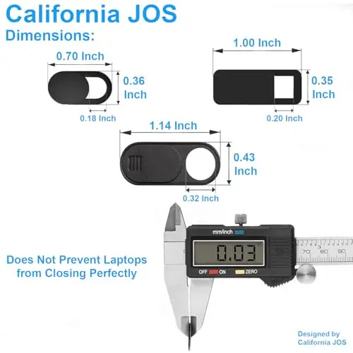 California JOS 9 Pack(3 Large + 3 Medium + 3 Small) 0.03 inch Ultra Thin Webcam Cover Slide Camera Blocker Protect Your Privacy Security for MacBook Air, Laptop, iPad, iMac, PC, iPhone 7