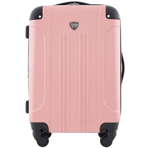 Travelers Club Chicago Hardside Expandable Spinner Luggage, Rose Gold, 22" Carry-On