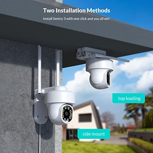 NETVUE Outdoor Security Surveillance Camera- 2.4G WiFi 360° View Pan Tilt Camera, Compatible with Alexa, Two-Way Audio, Color Night Vision, Floodlights, Digital Zoom Camera & Smart Motion Detection 6