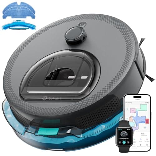 Lefant Robot Vacuum and Mop, Upgraded LiDAR Navigation, 450ml Visible Dustbin, Strong Suction, Multi-Floor Mapping, Self-Charge, WiFi/Alexa/APP, Multi-Surface Cleaning, M330 Pro Grey