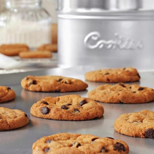 Baker's Secret 2pcs Large Flat Cookie Sheet 18" x 14" Aluminum Flat Baking Sheet, Extra Thick -2.7mm- 100% Recycled, Half Sheet with hanging hole - The Natural Aluminum Collection 7